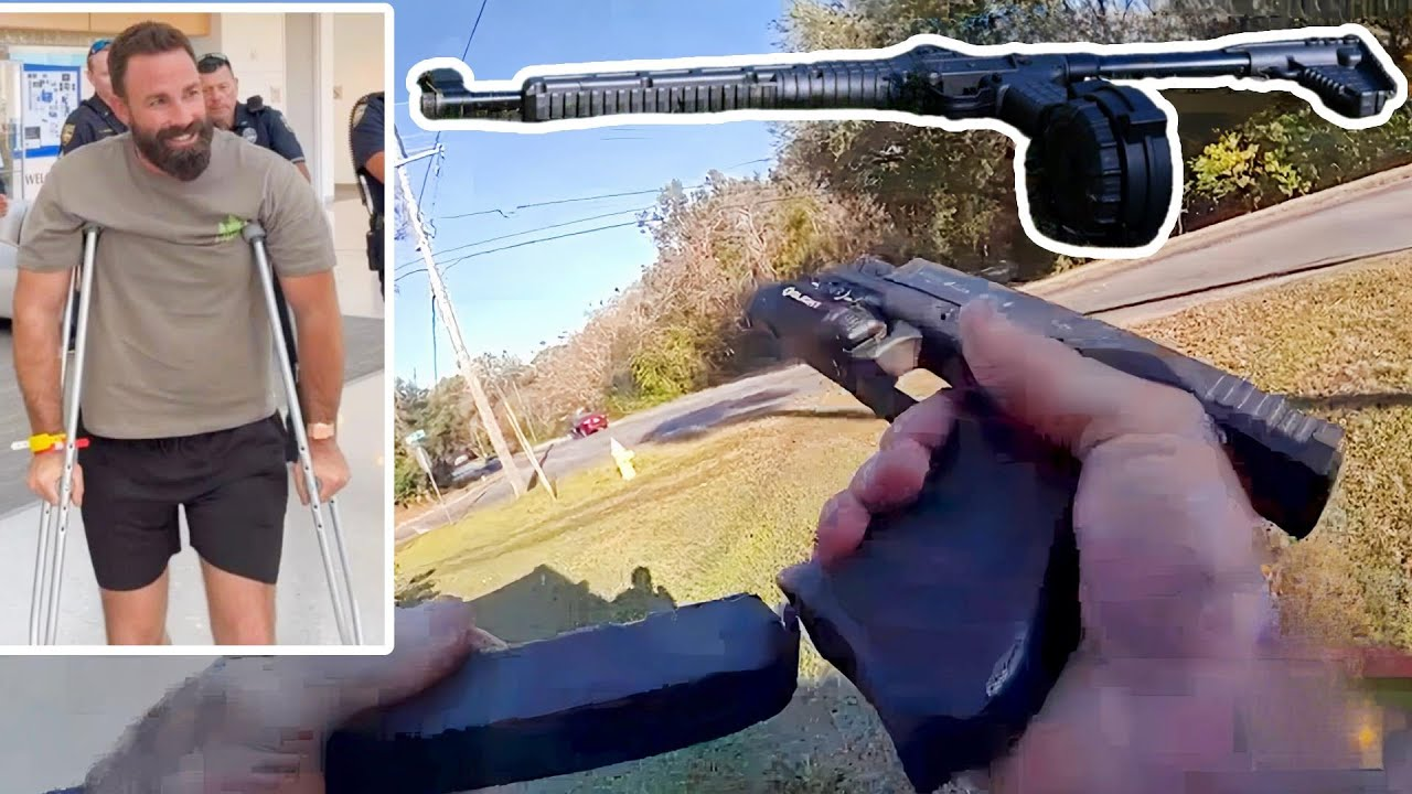 Bodycam: Officer Shootout With Suspect Wearing Bulletproof Vest Armed With Rifle With Drum Magazine.